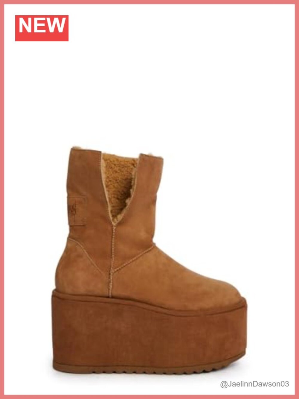 Fleece Lined Suede Platform Ankle Boots Winter Treaded Sole